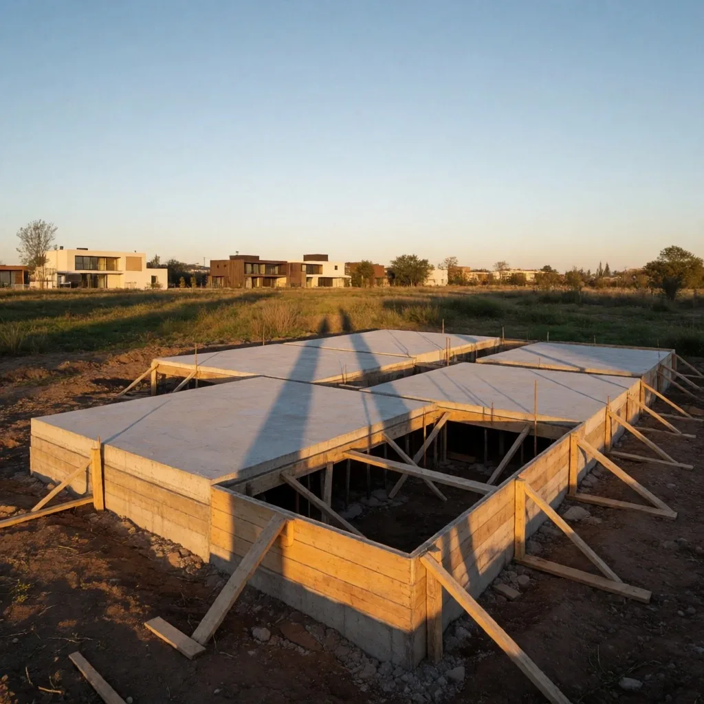 Estructura de obra residencial en Argentina